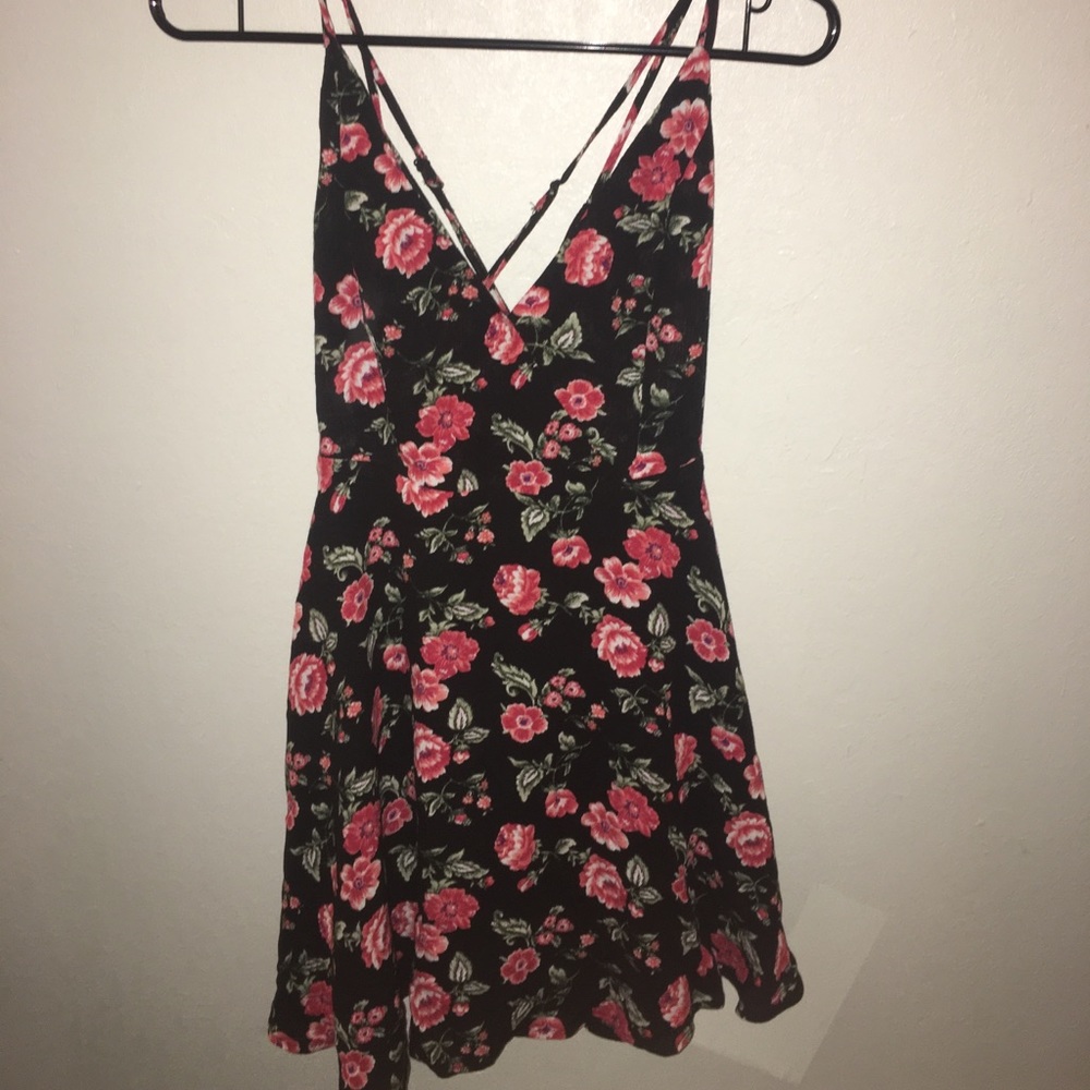 Floral surplice dress